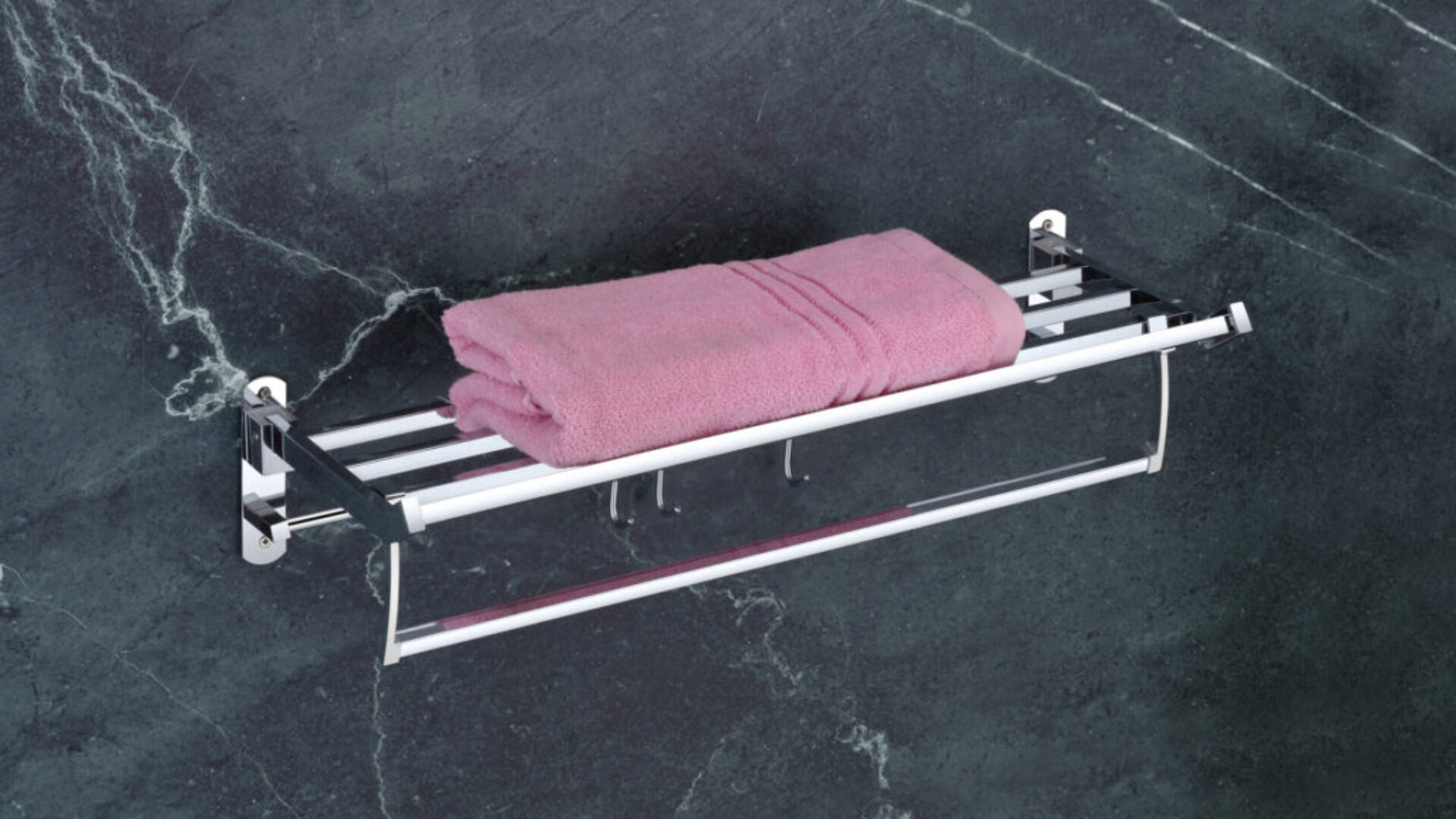 Stainless Steel Folding Rack with Towel Rod - 05